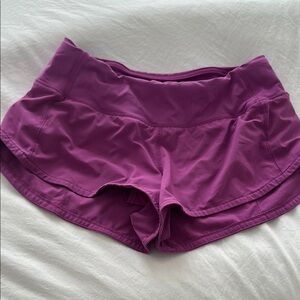 Purple LuluLemon Speed Up Shorts